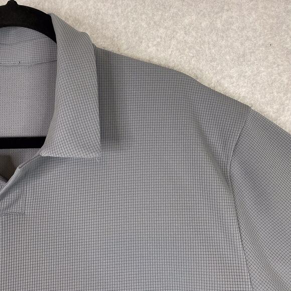 Lululemon Shirt Mens XXL Solar Grey Textured Mesh Short Sleeve Polo 2XL - Picture 3 of 7